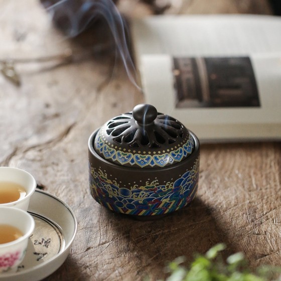 KyLin Aura Ceramic Cloisonné Incense Burner