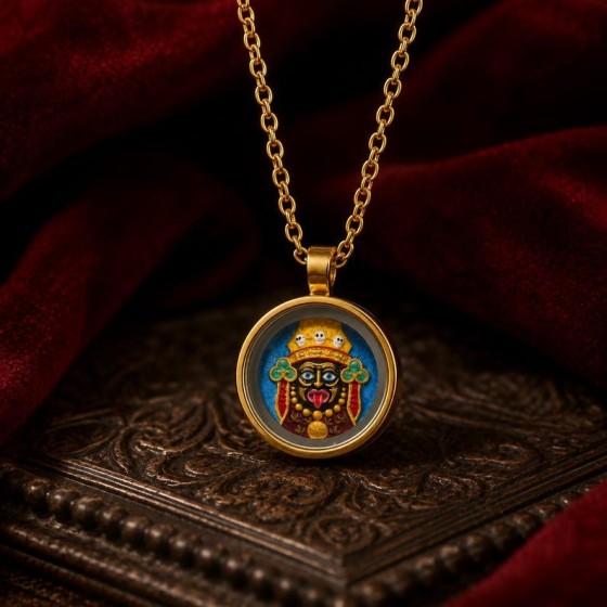 Hand Painted Tibetan Tsa Tsa Pendant Necklace, 3D Thangka Amulet Charm, Spiritual Gift