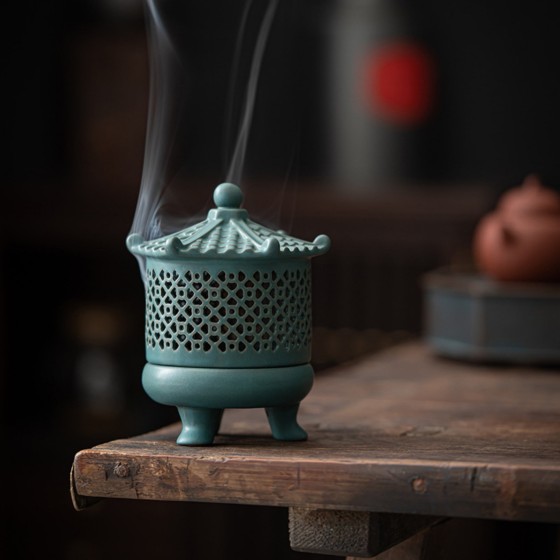 KyLin Aura Ancient Pagoda Ceramic Incense Burner