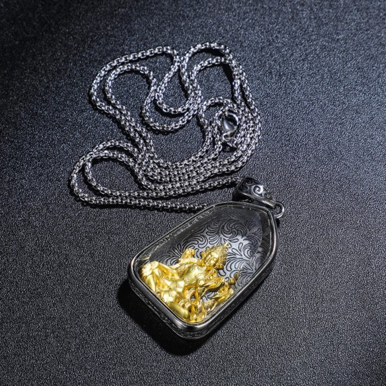 KyLin Aura Tibetan Crystal Buddha Pendant Necklace