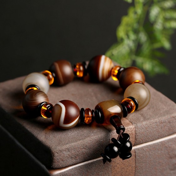 KyLin Aura Tibetan Natural Agate Bracelet