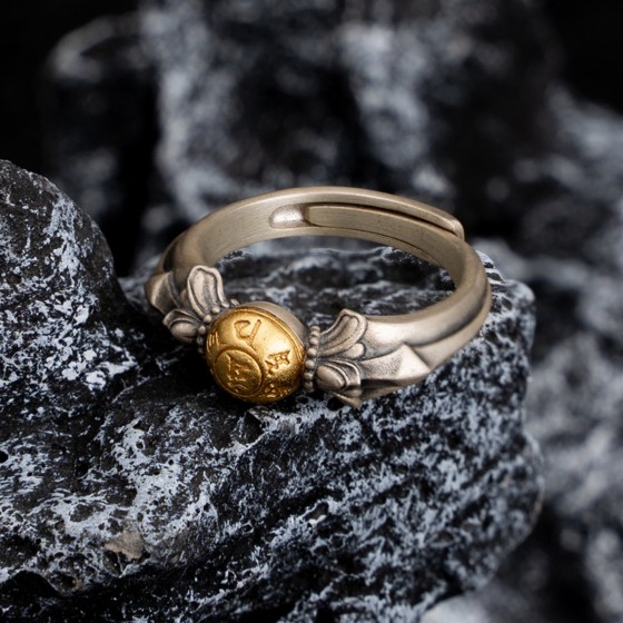 Manjushri Bodhisattva Sterling Silver Tibetan Buddhist Ring