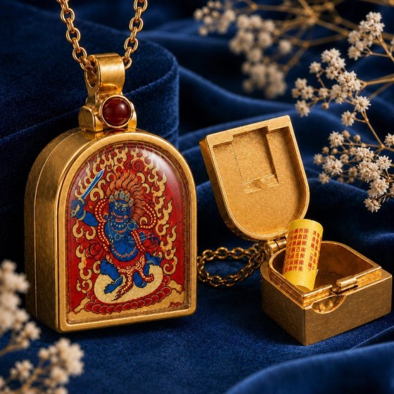 Secret Compartment Necklace, Sword Miniature Art Locket, Courage Keepsake Gift