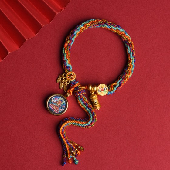 Tibetan Handwoven Thangka Protector Buddha Cotton Bracelet