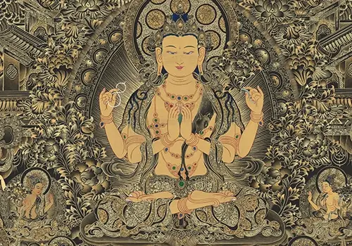 Four-Armed Avalokiteshvara: Symbolism, Practice, and Thangka Pendant Guide