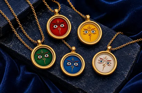 Colorful Tibetan bracelet symbols for positive energy and protection